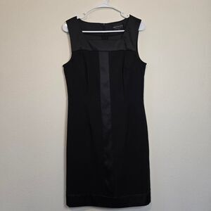 Women's Y2K Black Satin Bodycon Sleeveless Formal Office Siren Mini Dress 10